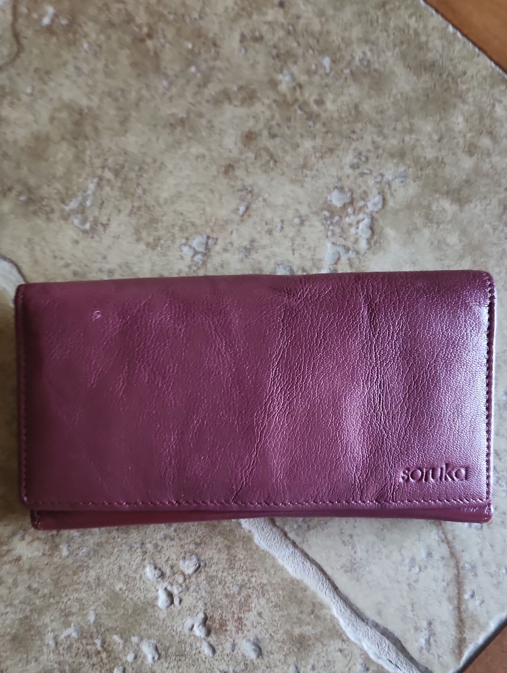 Soruka Leather Burgandy Wallet With Multicolor Interior
